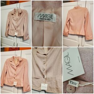 NWT-MAGIL BUTTON'S UP YOUTH GIRLS PEACHY PINK BLAZER JACKET- ITALY10-